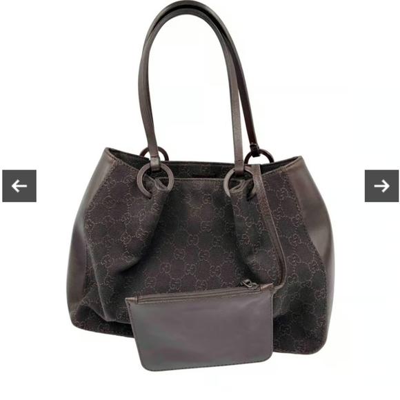 Gucci Handbags - COA GUCCI dark brown GG monogram shoulder bag with small pouch